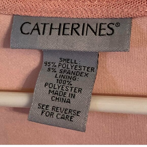 Catherines Top Pink Knit City Skyline All Over Women's Plus Size Blouse (sz 0X) - Picture 3 of 4